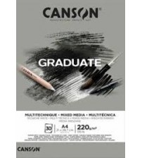 Canson Graduate 220 gr A4 30yp Mixed Media Grey